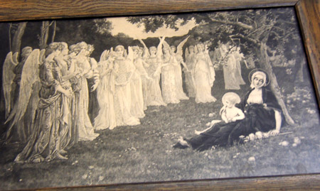 038 4382 Religious print w oak frame