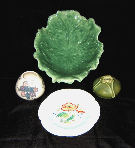 036 B 4111 Rookwood bowl & Inkwell - Kenton Hills vase &1 of 16 plates
