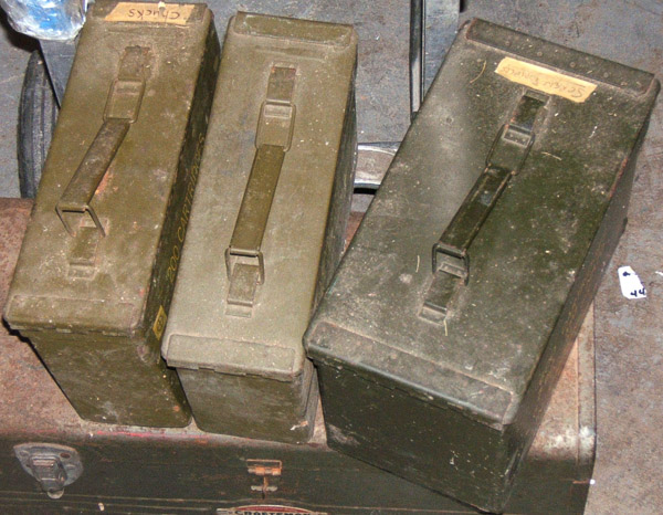 058 3908 Military Ammo Boxes, metal
