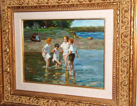 0043 8080 Children Wading by Cole